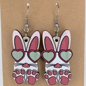 Light Weight Wooden Easter Dangle Earrings